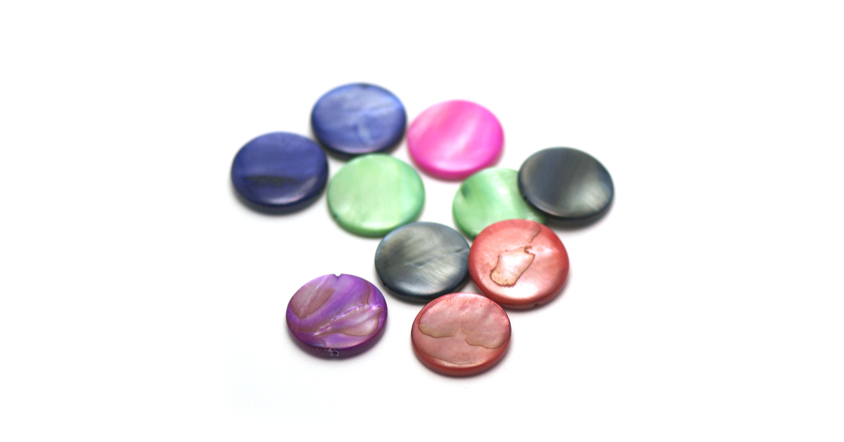 5 Perles Nacre Palets 20mm – Marron Zébré – Homemade – Création DIY